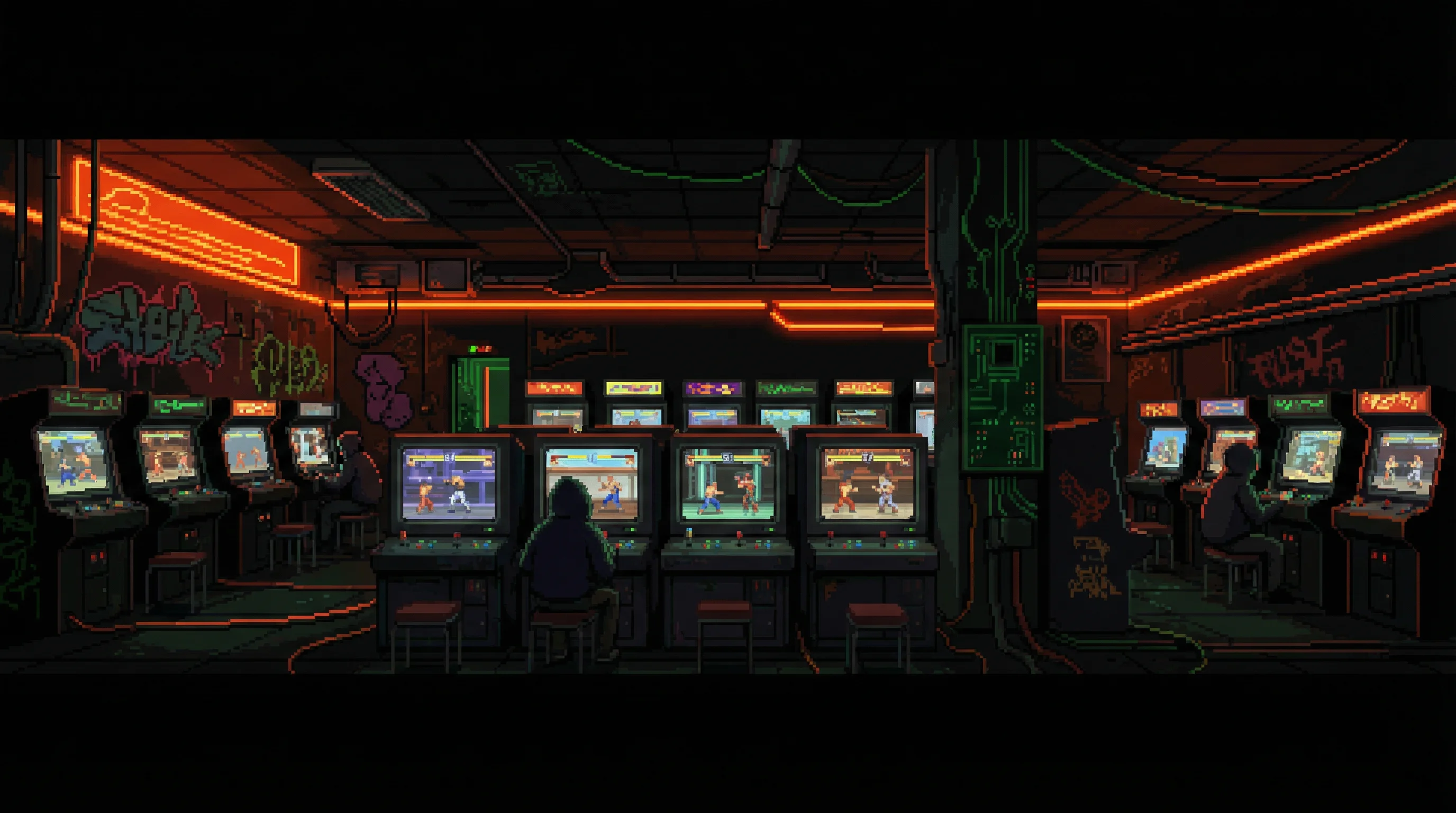 像素艺术作品：赛博街机场景 - 英雄联盟竞猜 社区创作